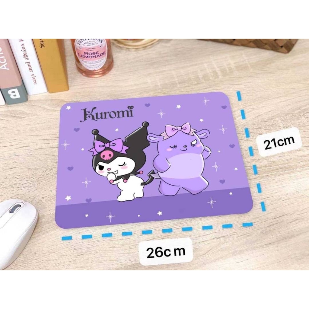 พร้อมส่ง แผ่นรองเม้าส์ ลายการ์ตูน SANRIO สีสดใส รูปที่ 3