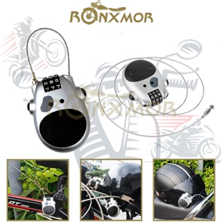 Ronxmor สายเชือกล็อคหมวกกันน็อค แบบใส่รหัสผ่าน ความแม่นยําสูง สําหรับรถจักรยานยนต์ จักรยาน