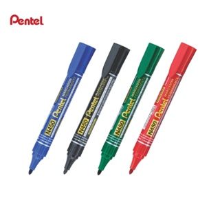 ปากกามาร์กเกอร์ถาวร Pentel N450 สีดํา สีน้ําเงิน สีแดง สีเขียว
