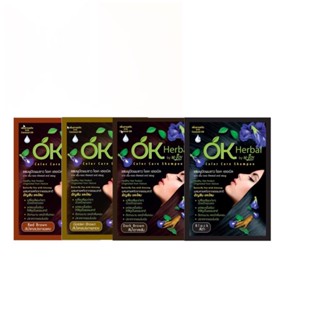 OK HERBAL BY M JOY COLOR CARE SHAMPOO : โอเค เฮอเบิล แชมพู ปิดผมขาว เปลี่ยนสีผม x 1 ชิ้น abcmall