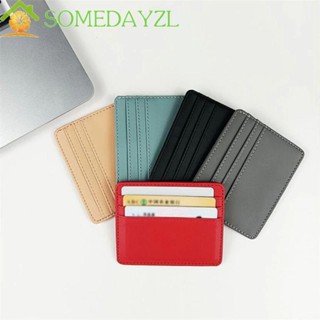 Somedayzl กระเป๋าสตางค์ หนัง PU ใบเล็ก ใส่บัตรได้หลายใบ สีแคนดี้ สําหรับใส่เหรียญ บัตรเครดิต