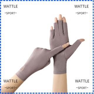 Wattle ถุงมือกันแดด 1 คู่ ผู้หญิง อุปกรณ์ขี่จักรยานกลางแจ้ง หน้าจอสัมผัส ถุงมือ