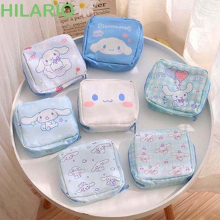 Hilario กระเป๋าใส่เหรียญ หูฟัง ผ้าอนามัย มีซิป แบบพกพา ลายสุนัข Cinnamoroll สไตล์เกาหลี