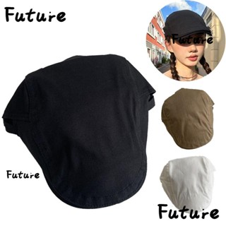 Future หมวกเบเร่ต์ ผ้าฝ้าย ระบายอากาศได้ดี สีดํา แฟชั่นฤดูใบไม้ผลิ และฤดูใบไม้ร่วง และฤดูหนาว สไตล์อังกฤษ