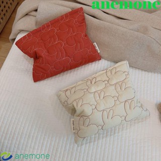 Anemone กระเป๋าสตางค์ กระเป๋าถือ ผ้าฝ้าย ขนาดใหญ่ ลายกระต่าย สําหรับใส่เครื่องสําอาง ลิปสติก