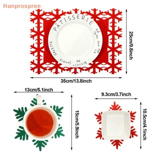 Hanprospree&gt; แผ่นรองจาน ลายคริสต์มาส สําหรับตกแต่งบ้าน ปีใหม่ คริสต์มาส