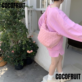 Cocofruit กระเป๋าสะพายไหล่ โพลีเอสเตอร์ ทรงเมสเซนเจอร์ จุของได้เยอะ สีพื้น แฟชั่นสําหรับสตรี