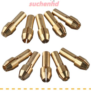 Suchenhd ชุดหัวจับคอลเล็ต ทองเหลือง แกนทองแดง ขนาดเล็ก 0.5-3.2 มม. สําหรับเครื่องเจียรไฟฟ้า 10 ชิ้น