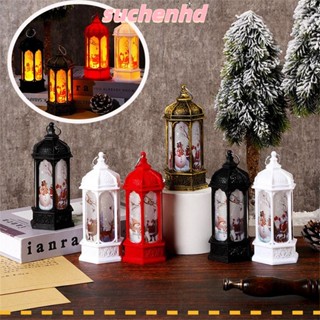 Suchenhd โคมไฟ เทียน รูปสโนว์แมน DIY สําหรับแขวนตกแต่งต้นคริสต์มาส