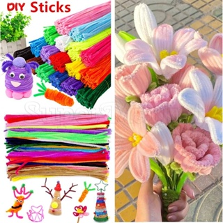 ของเล่นเพื่อการศึกษาสําหรับเด็ก Chenilla Manualidades Sticks / 100 ชิ้น Chenille Stems Stick Cleaners / Macaron Color Chenille Stems Pipe Plush Stick / แฮนด์เมดที่มีสีสัน Chenille Stems Pipe /