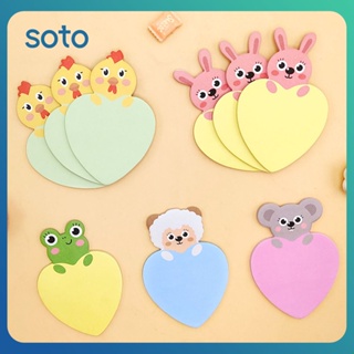 ♫ 25 แผ่น Heart Animal Series Post-it Note Sticky Notes นักเรียนสติ๊กเกอร์ข้อความข้อความสำนักงาน Sticky Notes