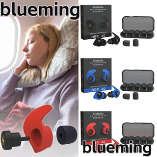 Blueming2 ที่อุดหู ฟองน้ําซิลิโคนนิ่ม ตัดเสียงรบกวน พร้อมกล่อง ป้องกันเสียงรบกวน สีแดง สีฟ้า สีดํา สําหรับหอพัก