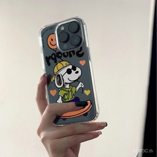 เคสโทรศัพท์มือถือ ซิลิโคนนิ่ม ใส กันกระแทก ลายการ์ตูนสนูปปี้น่ารัก เรียบง่าย สําหรับ iPhone 7 8 Plus XS XR X XS max 11 12 13 14 15 Pro max 12 Pro 13 Pro max 14 Pro max เคส