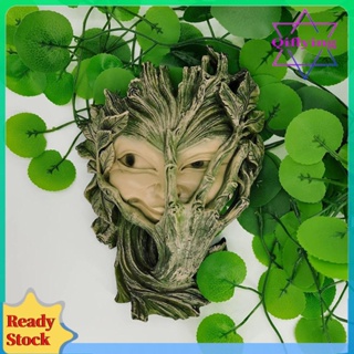 Greenman พร็อพเรซิ่น รูปใบหน้า ต้นไม้ ทนฝน และแดด สําหรับตกแต่งบ้าน [qiflying1.th]