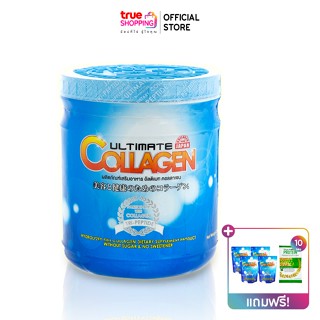 Ultimate Collagen อัลติเมท คอลลาเจน ไตร-เปปไทด์ ผลิตภัณฑ์เสริมอาหาร 250 กรัม 1 กระปุก แถมฟรี 50 กรัม 4 ซอง, Protein 10 ซอง