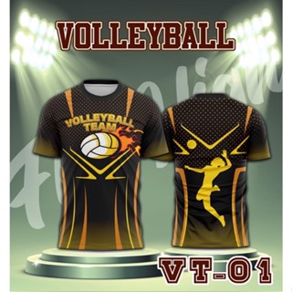 ใหม่ เสื้อยืดวอลเลย์บอล แขนสั้น พิมพ์ลาย Volleyball FULLY SUBLIMATED