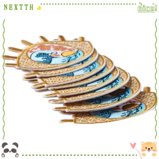 Nextth แผ่นโพลีเอสเตอร์ ปักลายตาชั่วร้าย 7.8*5 ซม. สําหรับตกแต่งเสื้อผ้า หมวก DIY 8 ชิ้น