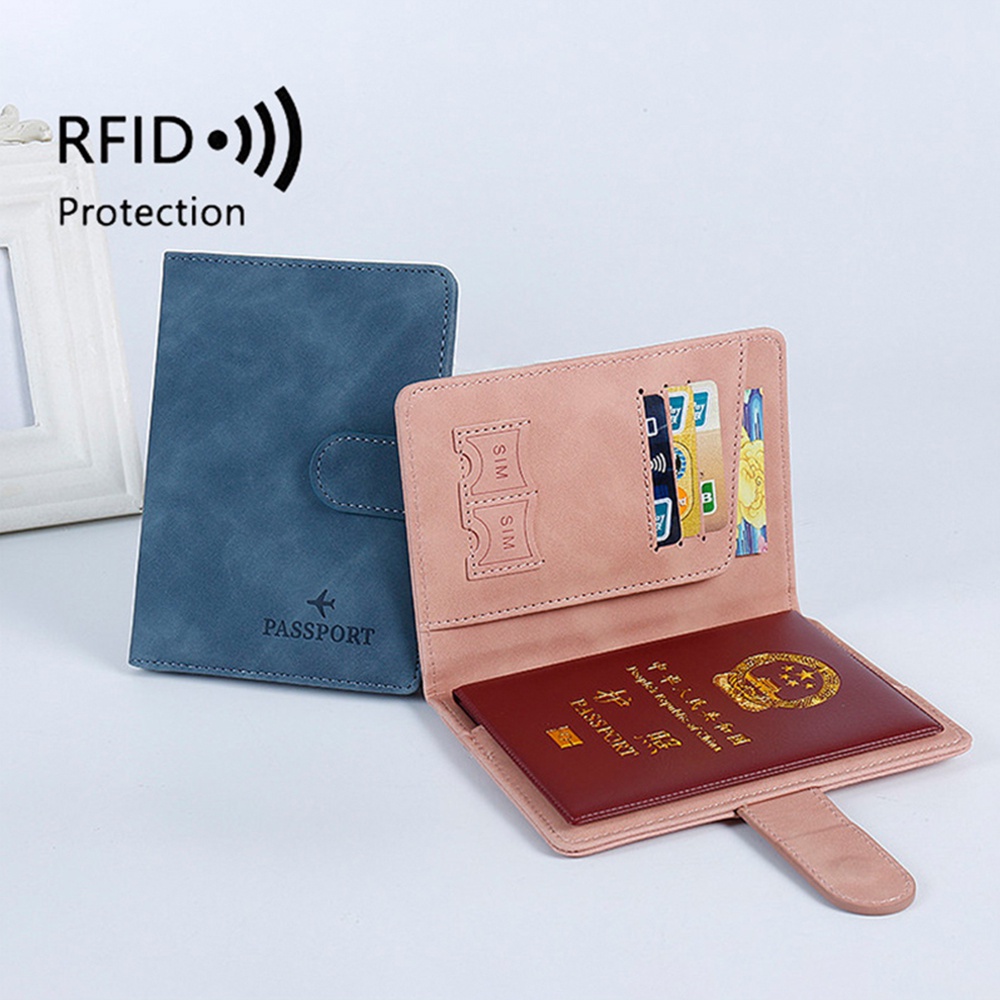 กระเป๋าใส่หนังสือเดินทาง แบบหนัง RFID กันขโมย สําหรับใส่ซิมการ์ด หนังสือเดินทาง เอกสาร เดินทาง