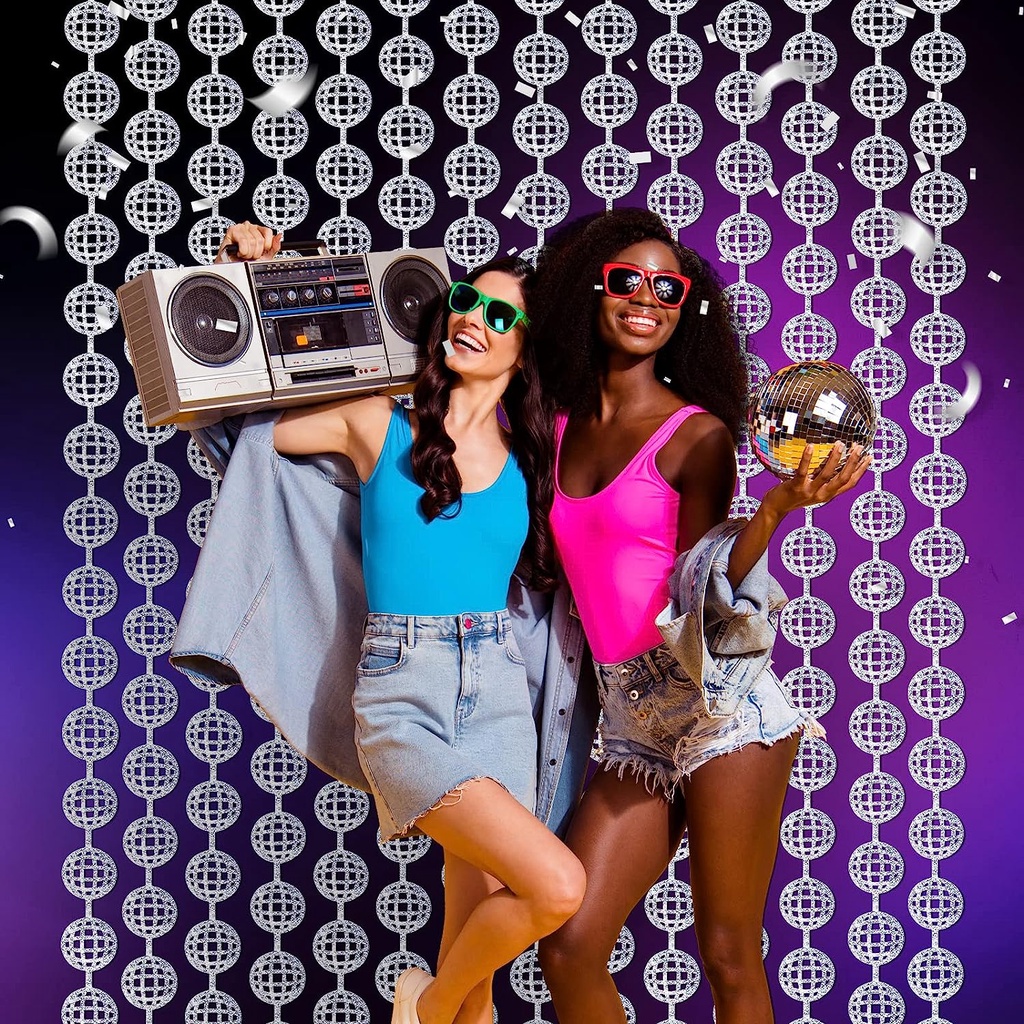 แนะนำ ผ้าม่าน ผ้าม่านฟอยล์ดิสโก้ สีเงิน 3.3x6.6 ฟุต สําหรับตกแต่งปาร์ตี้ 70s & 80s ราคาพิเศษ มีเก็บเงินปลายทาง