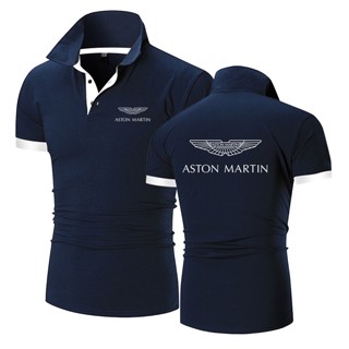 เสื้อโปโลแขนสั้นลําลอง ระบายอากาศได้ดี ลาย Aston Martin สําหรับผู้ชาย