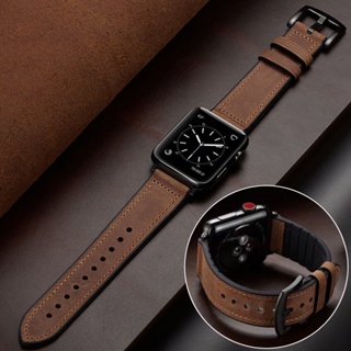 สายนาฬิกาข้อมือหนังแท้ สําหรับ iwatch Series 9 8 7 6 5 4 SE Ultra 2 49 มม. 38 มม. 40 มม. 41 มม. 42 มม. 44 มม. 45 มม.