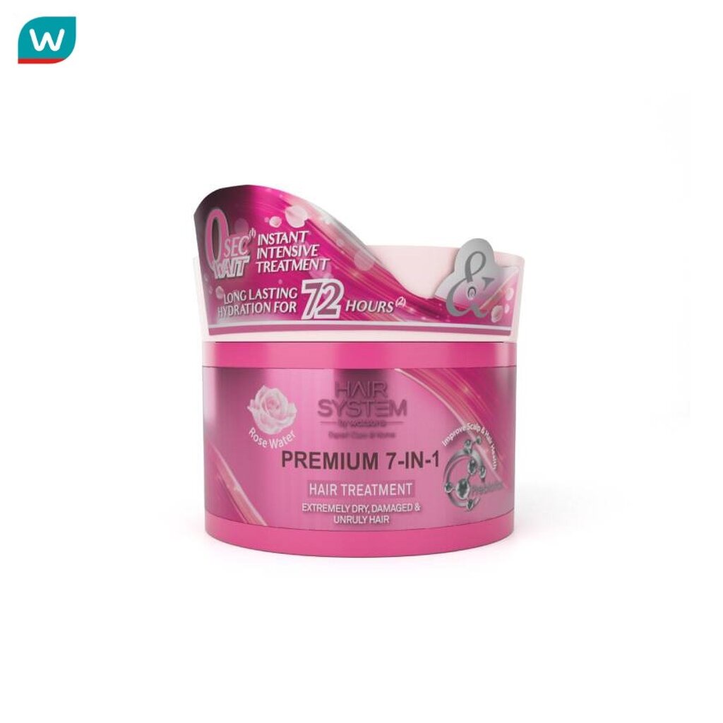 Hair System by Watsons แฮร์ซิสเตมบายวัตสัน โรส วอเตอร์ พรีเมียม เซเว่น-อิน-วันแฮร์ทรีทเมนท์ 180มล.