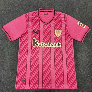 Fan Edition 2324 ใหม่ Bilbao Athletic Away เสื้อยืดแขนสั้น สีแดง คุณภาพสูง AAA+