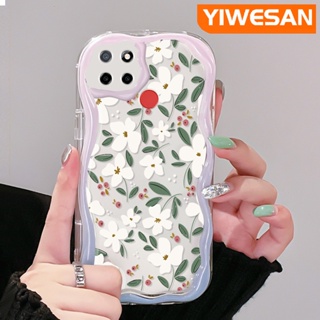 เคสโทรศัพท์มือถือแบบนิ่ม ใส กันกระแทก ลายดอกไม้ สีขาว แฟชั่น สําหรับ Realme C12 C15 C21 C25 C25s Narzo 20 Narzo 30A Narzo 50A