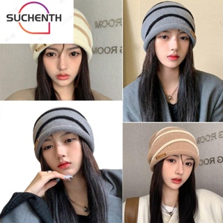 Suchenth หมวกบีนนี่ถัก 4 สี ลําลอง สําหรับผู้หญิง / ผู้ชาย หมวกบีนนี่