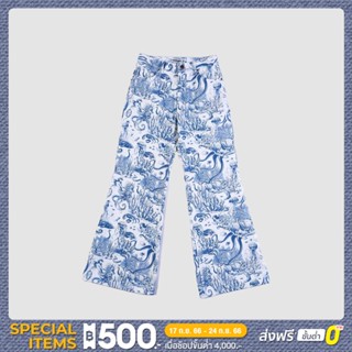 WRANGLER กางเกงขายาวผู้หญิง คอลเลคชั่น FESTIVAL COWBOY เอวสูง ทรงขาบาน รุ่น WR S323WSEAN15 BLUE แรงเลอร์ กางเกงขายาว กางเกงขายาวผู้หญิง