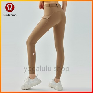 Lululemon ใหม่ กางเกงเลกกิ้ง เอวสูง มีกระเป๋าด้านข้าง สําหรับใส่เล่นโยคะ DSP622