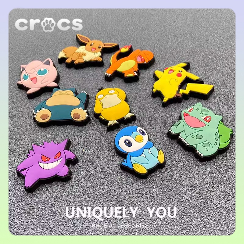 jibbitz crocs pokemon หัวเข็มขัด รูปการ์ตูนโปเกม่อน ปิกาจู มังกรไฟ Jenny Turtle Hole