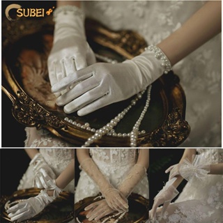 Sukaa ถุงมือลูกไม้ 1 คู่ แฟชั่น ปาร์ตี้ ชุดราตรี งานพรอม ตกแต่ง ชุดเจ้าสาว