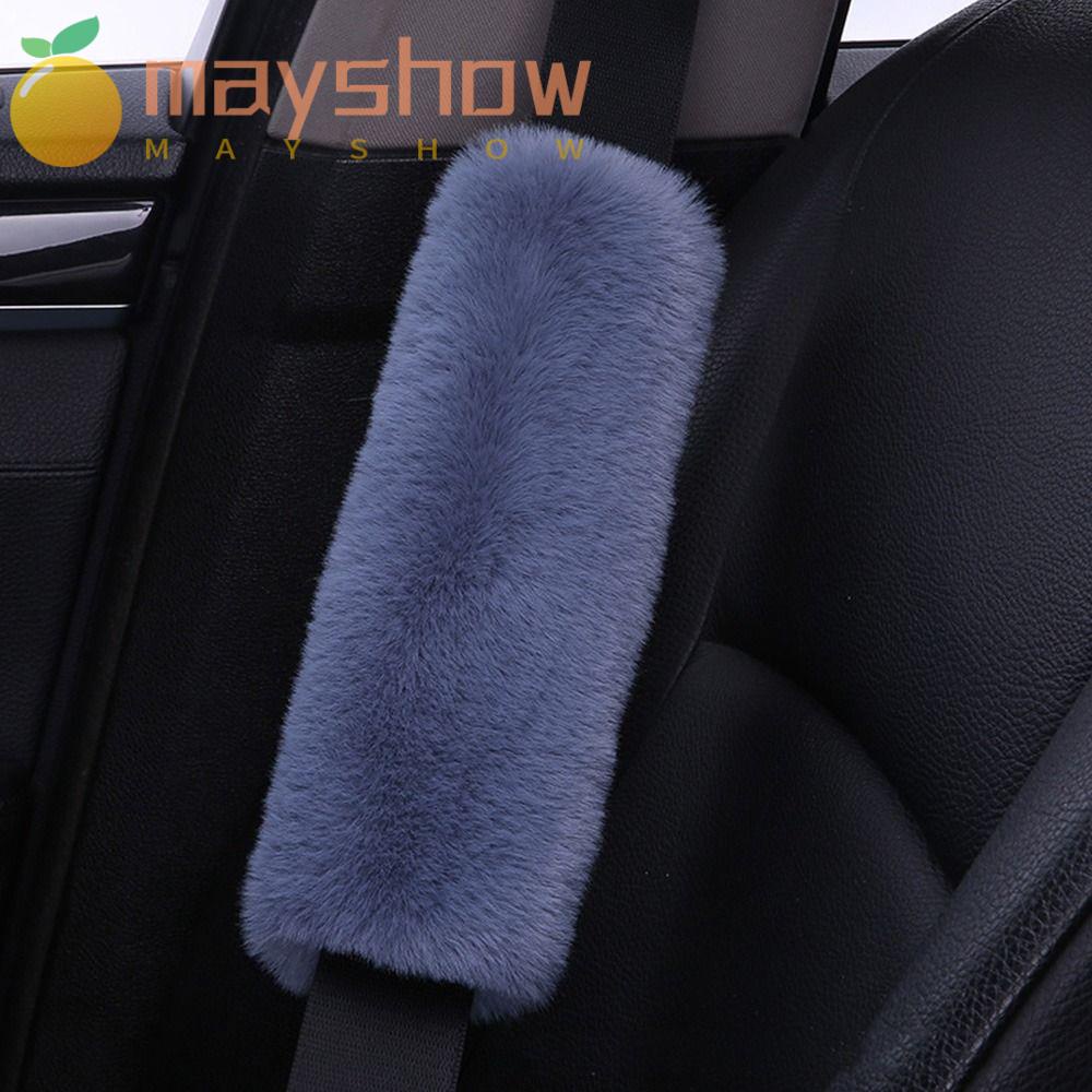 Mayshow ปลอกหุ้มเข็มขัดนิรภัยรถยนต์ ผ้ากํามะหยี่ขนนิ่ม ปรับได้ สําหรับเด็ก
