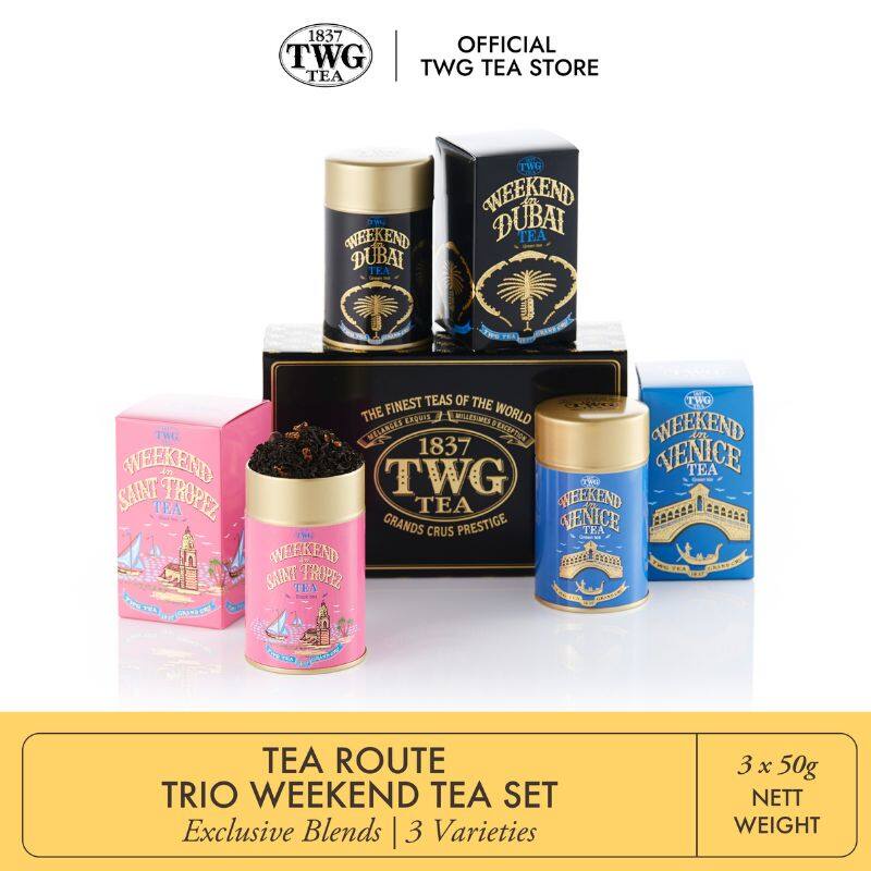 TWG Tea | Tea Route Trio Weekend Tea Set in Haute Couture Tea Tin Gift Box (3 x 50g)