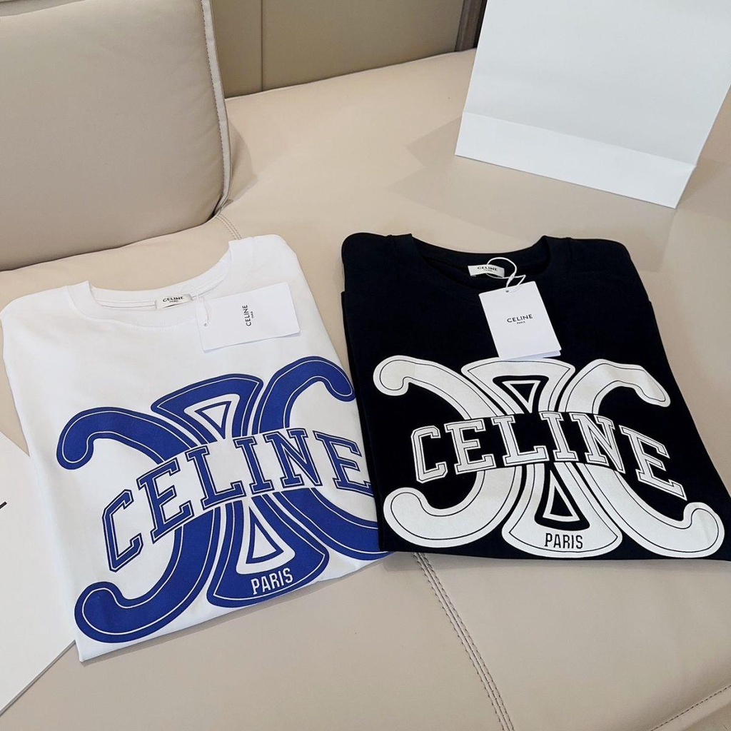 เสื้อยืดแขนสั้นลําลอง ผ้าฝ้ายแท้ ขนาดใหญ่ พิมพ์ลายโลโก้ดอกไม้ คุณภาพสูง แฟชั่นสําหรับผู้ชาย และผู้หญิง