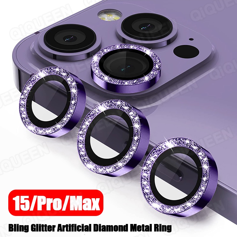เพชรแฟลชฟิล์มกล้องไอโฟนรุ่นใหม่ ฟิล์มกระจก กันรอรอย เลนส์กล้อง สำหรับ iPhone 15 Pro Max/14 Pro Max/13 Pro Max/11 Pro Max/11/12/13 mini/15 Plus