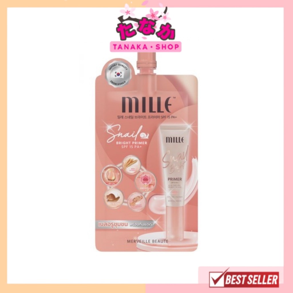 (1ซอง) Mille Snail Bright Primer ไพรเมอร์เบลอรูขุมขน คุมมัน 6 g.