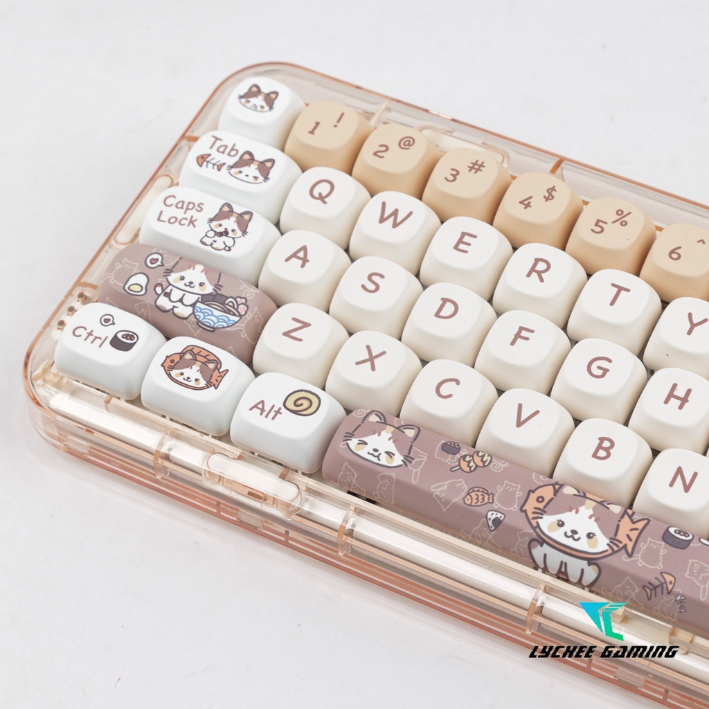 Thai Language & Thai+English Pbt ปุ่มกดคีย์บอร์ด MOA ลายแมว สัตว์น่ารัก 68 75 98 S99 104
