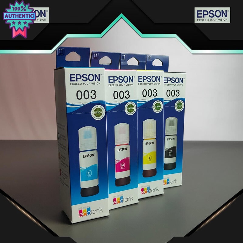 หมึกเติมgenuine เอปสัน EPSON 003 มีกล่อง genuine   ใช้กัปริ้นเตอร์ Epson  L1110 / L3110 / L3150 / L5190