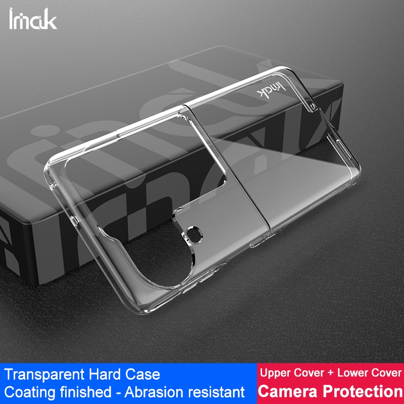 ของแท้ Imak for Oppo Find N3 Flip 5G PHT110 เคสโทรศัพท์ คริสตัล ใส แข็ง PC เคสพลาสติกใส UP + ฝาครอบลง