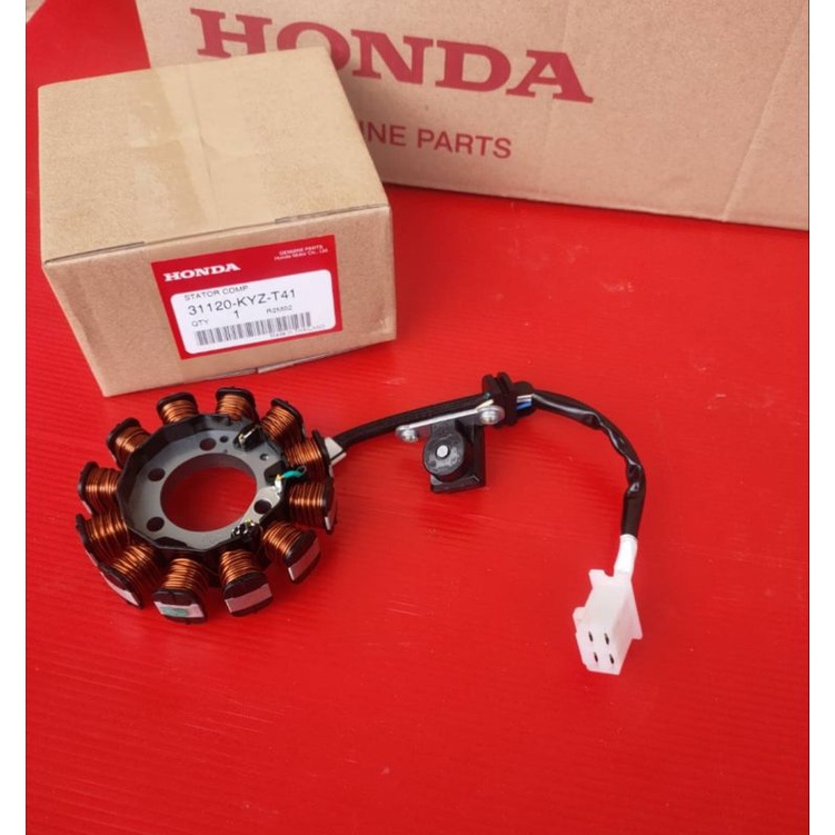 ชุดขดลวดจานไฟแท้(31120-KYZ-T41)HONDA เวฟ125iปลาวาฬปี2012-18,,1ชุด