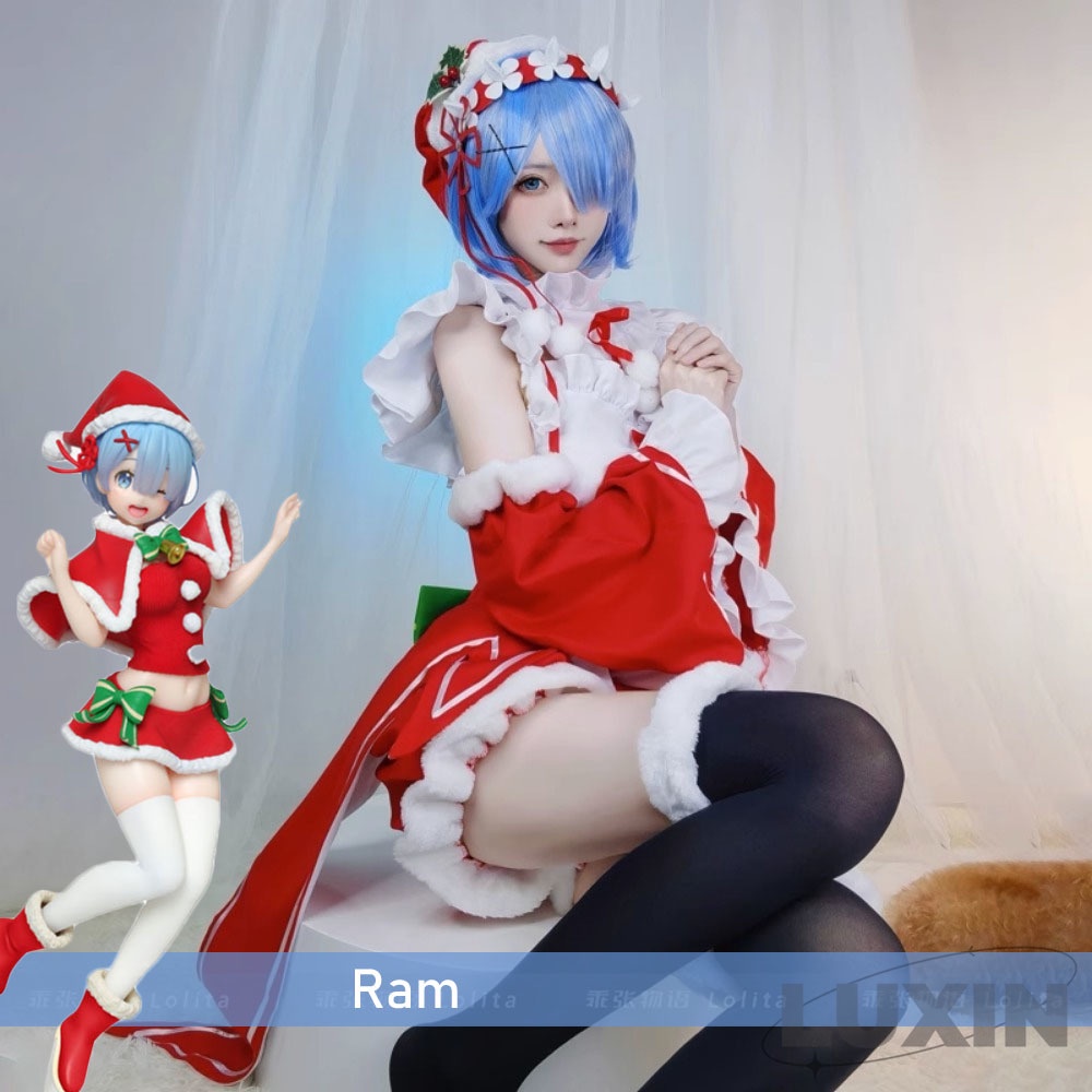 ชุดเดรสคอสเพลย์ Rezero Rem Ram สําหรับเทศกาลฮาโลวีน