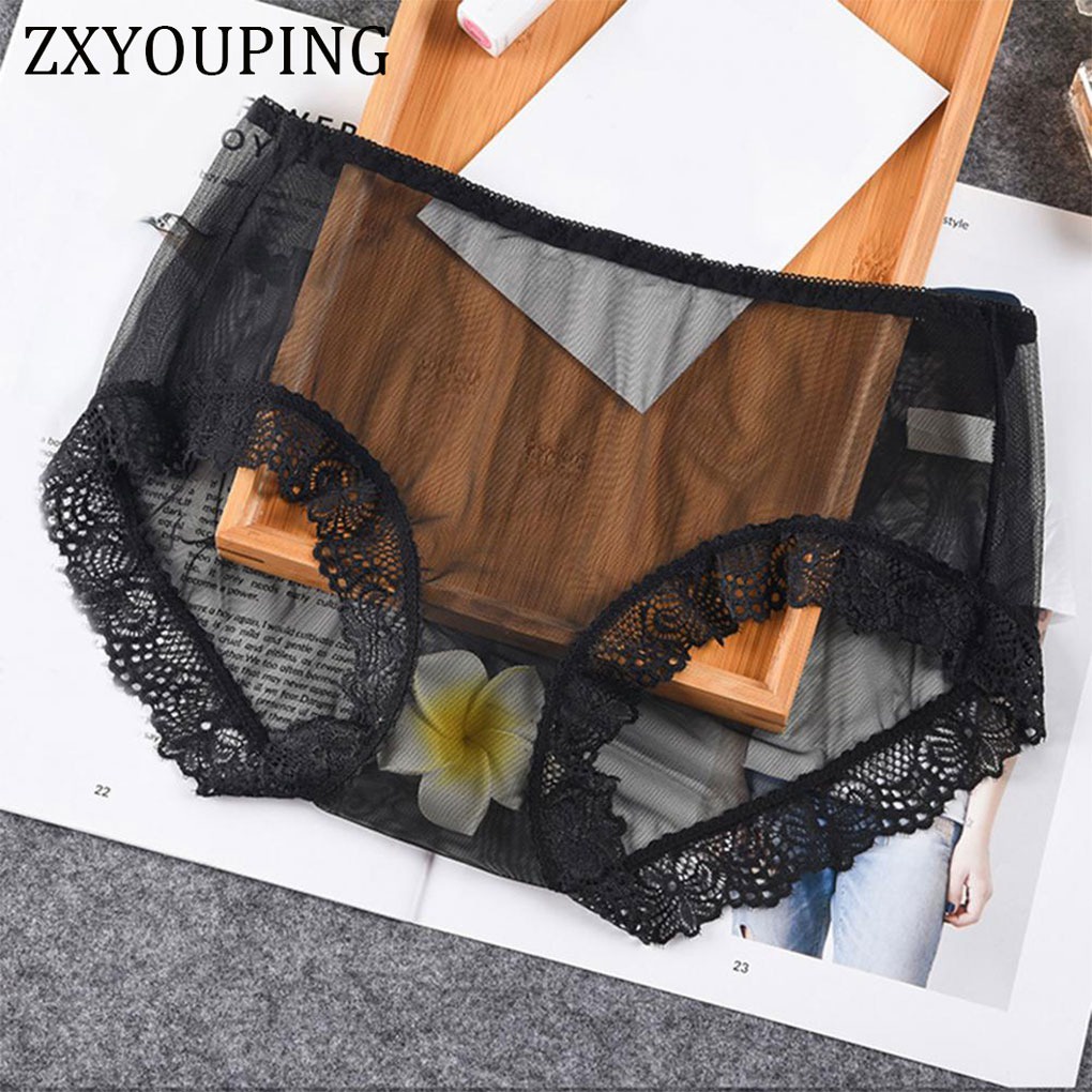 Zxyouping ชุดชั้นใน กางเกงชั้นใน ผ้าตาข่าย แบบบางพิเศษ แต่งลูกไม้ ไร้รอยต่อ ขนาดใหญ่ สุดเซ็กซี่ สําหรับผู้หญิง L-XXXL