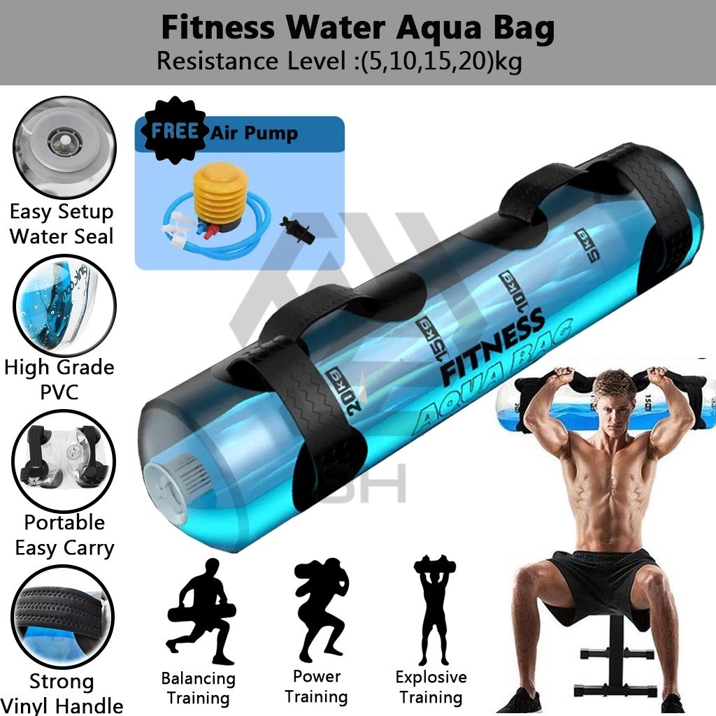 3H Beg Latihan Air Aqua Bag Water Weight Training Bag Alat Senaman Bina Otot & Latihan Teras