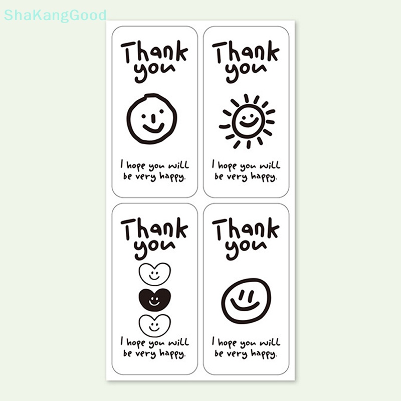 Skth สติกเกอร์ฉลาก Thank You น่ารัก สําหรับตกแต่งกล่องของขวัญ ห่อเบเกอรี่ 100 ชิ้น -25 แผ่น SKK