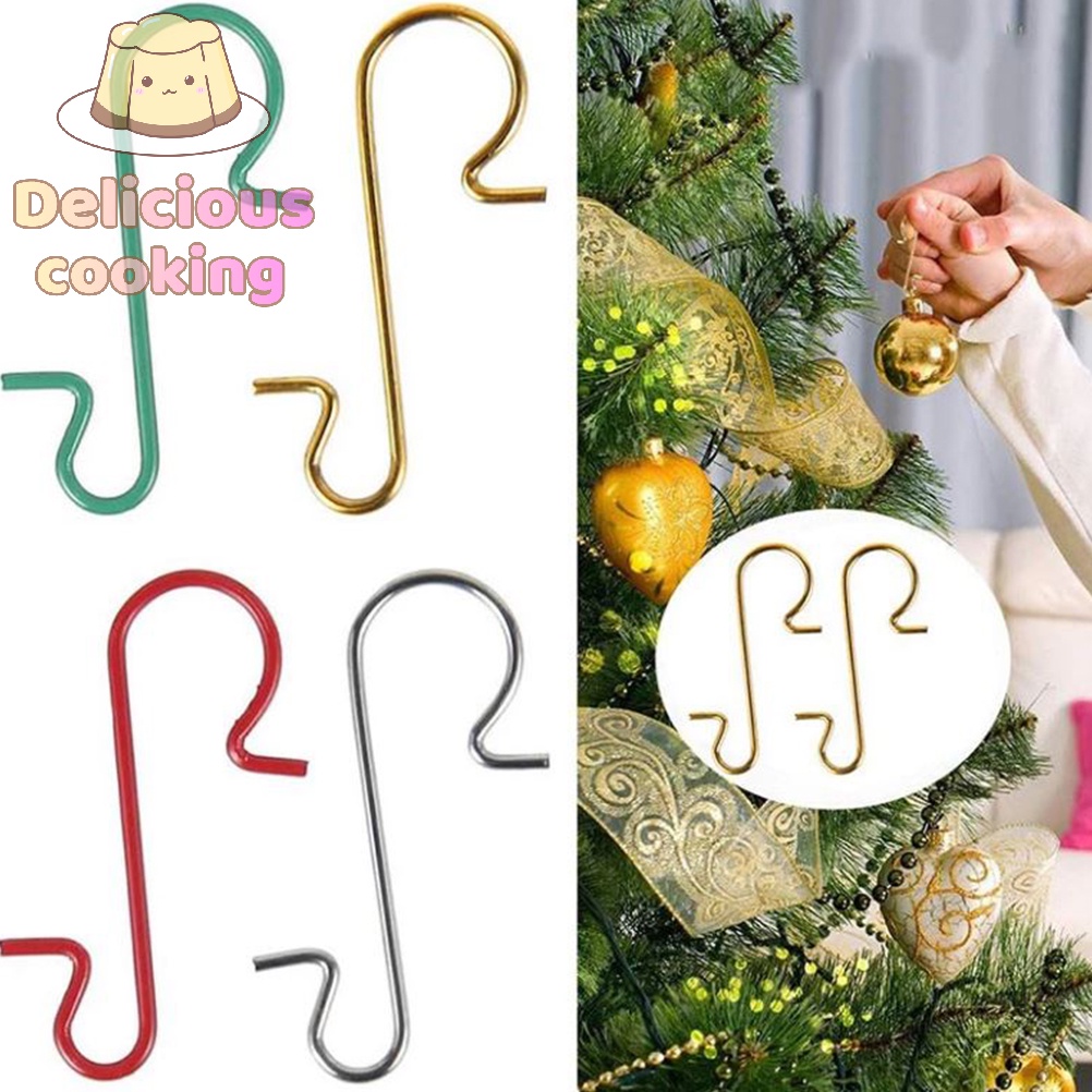 [Delicious Cooking] ตะขอโลหะ รูปตัว S สําหรับแขวนตกแต่งต้นคริสต์มาส 50 ชิ้น