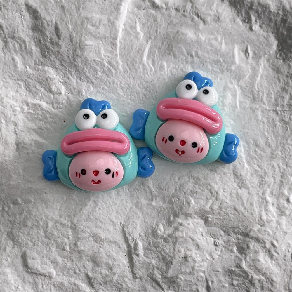 [4 #] Jibbitz Crocs กิ๊บติดผมเรซิ่น รูปปลาทะเลน่ารัก ขนาดเล็ก แฮนด์เมด diy สําหรับทําเครื่องประดับ FN