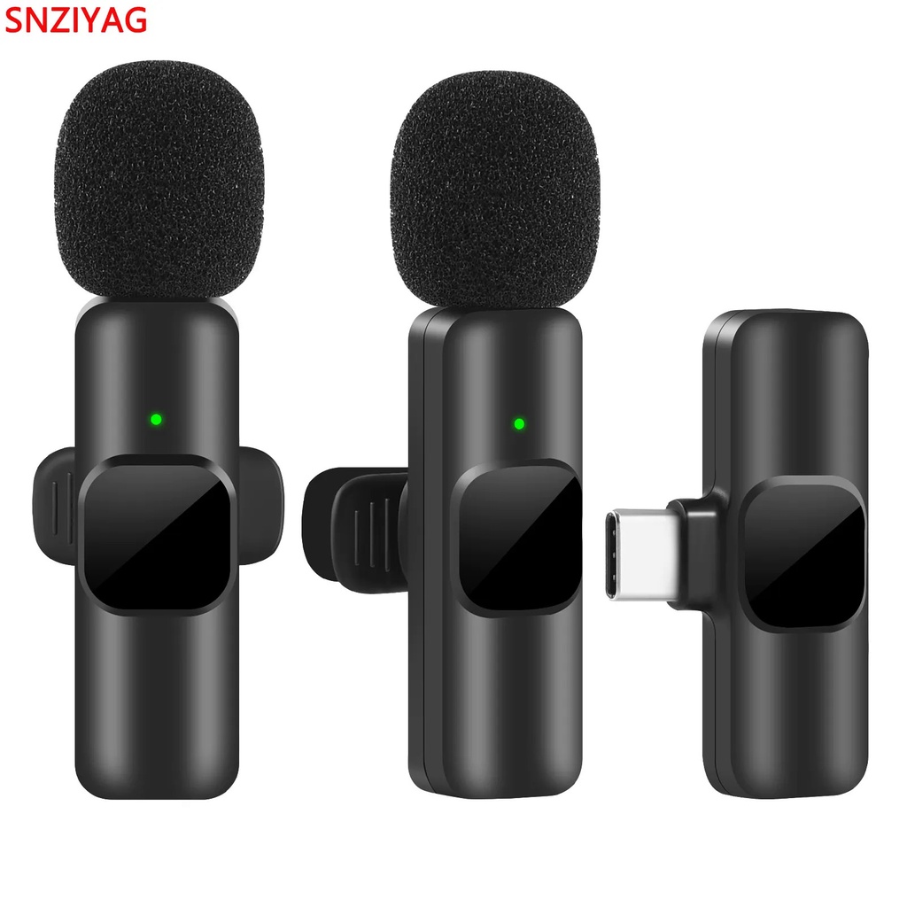 New Wireless Lavalier Microphone Portable Audio Video Recording Mini Mic for  Android Live Broadcast