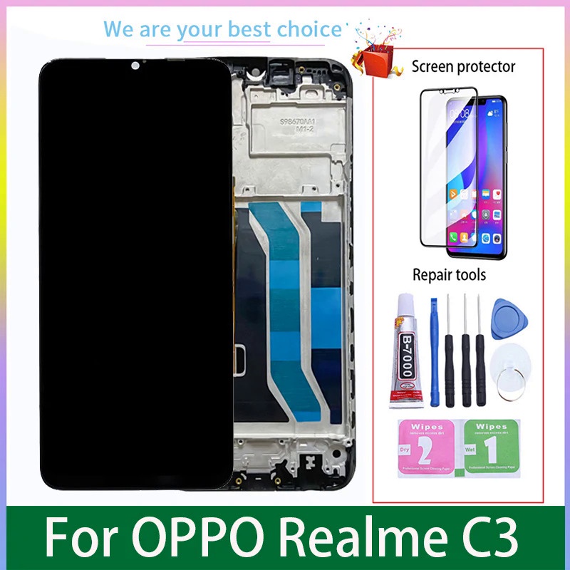 อะไหล่หน้าจอสัมผัสดิจิทัล LCD RMX2027 RMX2021 RMX2020 สําหรับ OPPO Realme C3